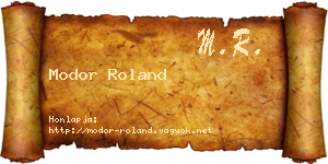 Modor Roland névjegykártya